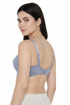 Zivame Double Layered Non Wired 3/4th Coverage Tshirt Bra - Blue Blizzard — thumbnail 4